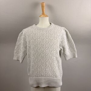 Marled Short sleeve Sweater Dirty White Medium